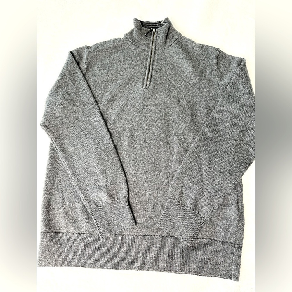 UNTUCKit Belguardo  Merino Wool Quarter -Zip Sweater Size Small